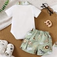 thumbnail image 4 of CAICJ98 Toddler Baby Boy Summer Clothes 0 3 6 12 18 Months Boys Outfits Soft Cotton Short Sleeve Romper Top and Shorts Set (White,3-6 Months), 4 of 7