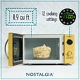 thumbnail image 3 of Nostalgia Retro 0.9 Cu. ft. 800-Watt Countertop Microwave Oven, Yellow, 3 of 6