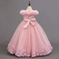 thumbnail image 6 of JAJAHO Girls Sequin Dresses Sparkly Tulle Birthday Princess Party Dress Fuzzy Trim Maxi Ball Gown Flower Girl Dress For Wedding Party Prom 3-12Y, 6 of 9