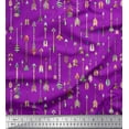 thumbnail image 1 of Soimoi Purple Modal Satin Fabric Arrow Tribal Print Sewing Fabric Yard 42 Inch Wide, 1 of 3
