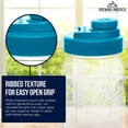 thumbnail image 5 of Brewing America 64 oz Large Teal Glass Mason Drinking Jar with Lid, 5 of 7