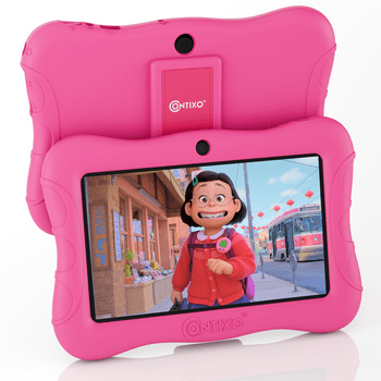 Contixo Kids  with over $150 value of pre-installed Teacher Approved Apps, Android, 7", 32GB Storage, Learning  with Parental Control, Kid-Proof Protective Case, age 3-8, V9-3-32-Pink