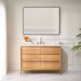 thumbnail image 3 of Wellfor 48" Light Oak Bathroom Vanity with Sink, Freestanding Cabinet with 3 Soft-Close Drawers, 3 of 8
