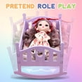 thumbnail image 4 of HLONK Ensemble de Jeu de Maison de Poupée en Bois avec Mini Poupée XYMTOY Mobilier de Jeu de Rôle Jouet pour Garçons et Filles Comprend un Lit à Bascule et une Poupée Convenant aux Âges 3+, 4 of 7