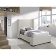thumbnail image 2 of Meridian Furniture Lit Simple en Tissu Texturé en Lin Beige Oxford, 2 of 10