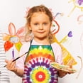 thumbnail image 2 of Tie Dye Rainbow Concentric Circles Pattern Kids Aprons for Girls and Boys,Adjustable Neck Strap Toddler Aprons for Kids Cooking Baking, 2 of 6