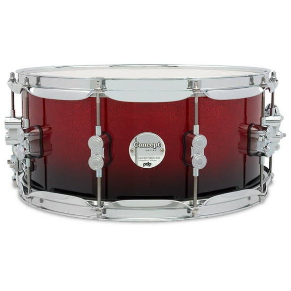PDP PDCM6514SSRB 6.5 x 14 in. Concept Maple Snare Drum with Chrome Hardware - Red to Black Fade Lacquer