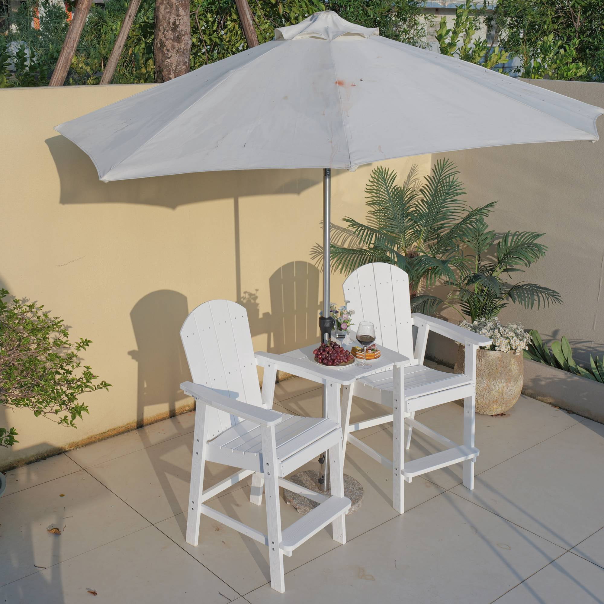 Outdoor Bar Chair, Leisure High Seat Stool for Patio Garden Backyard Casual Evening Party Gathering, Teak