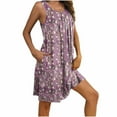 thumbnail image 7 of ALLLIST Women's Nightgown with Pockets Sleeveless Midi Sleep Dresses Floral Pink Pleated Night Clothes Ladies Pajamas, 7 of 7