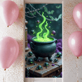 thumbnail image 2 of Green Smoke Halloween Cauldron Banner Spooky Spider Potion for Halloween Party Haunted House Decoration, 2 of 9
