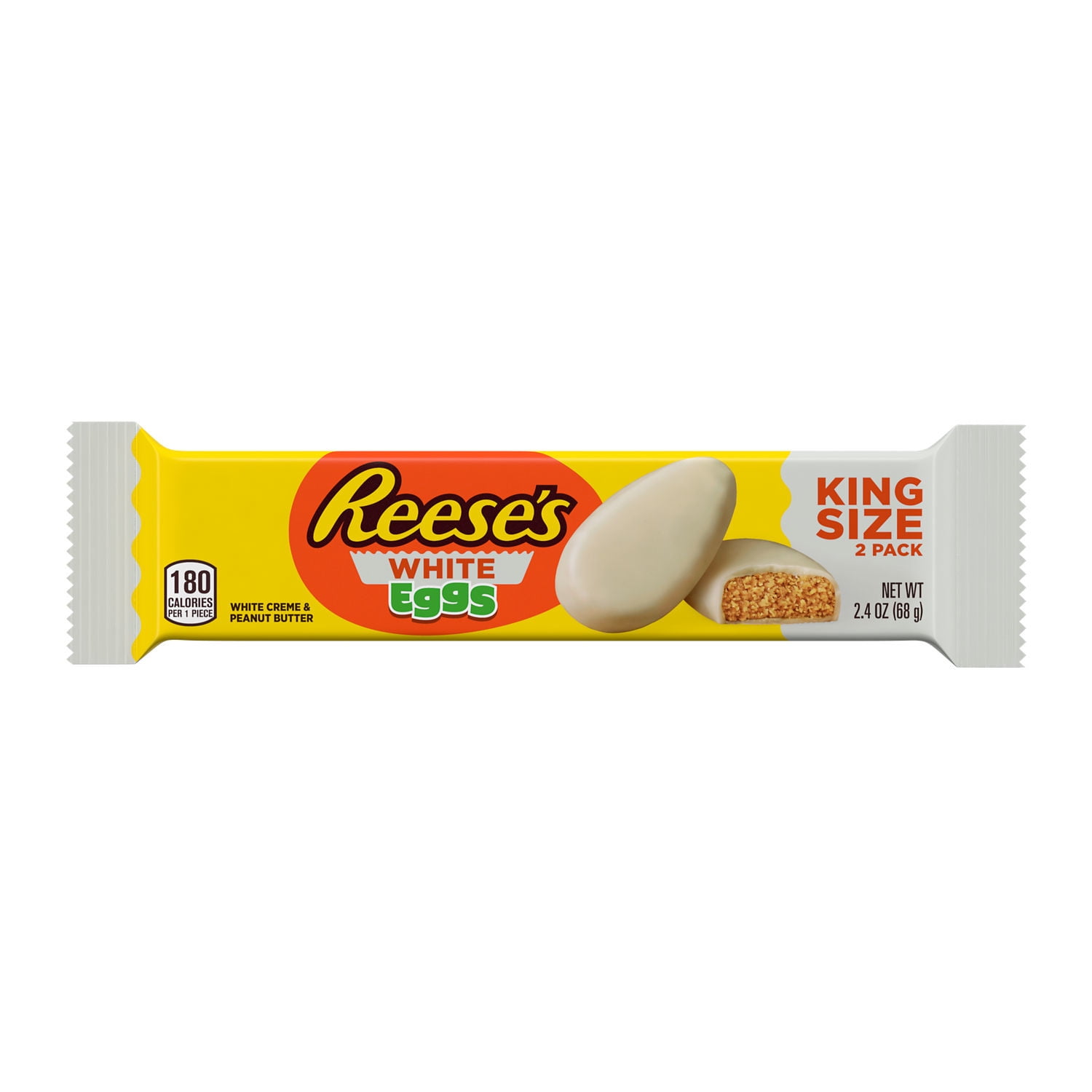 Reese's, White Creme Peanut Butter Eggs Candy, Easter, 2.4 oz, King Size Pack