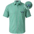 thumbnail image 4 of RMGVDSD Boys Plaid Button Down Shirts Classic Fit Short Sleeve Gingham Tops For School Casual Festival Kids Dress Shirt 11-12 Years, 4 of 4