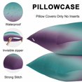 thumbnail image 5 of Throw Pillow Covers 26x26 Inch Set of 2, Teal Purple Ombre Waterproof Outdoor Pillow Covers, Turquoise Gradient Modern Abstract Art Decorative Cushion Pillowcases for Couch, Sofa, Bed, Garden, Patio, 5 of 9
