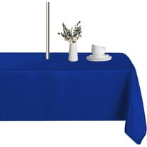 Rectangle Outdoor Tablecloth with Umbrella Hole and Zipper, 60x84 Inch Blue, Washable Waterproof Table Cloth Spill Proof Wrinkle Free Table Cover for Patio Spring Summer Picnic
