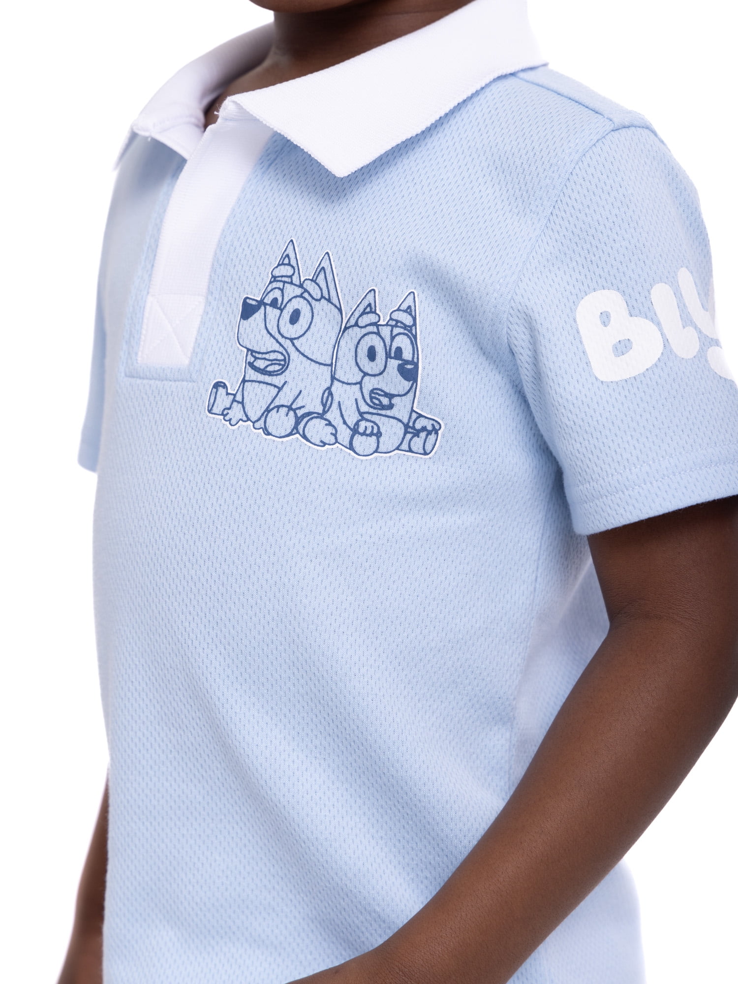 Bluey Toddler Boys Short Sleeve Polo Top and Shorts Set, 2-Piece, Sizes 2T-4T