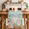 thumbnail image 2 of Table Runner 70 Inches Long for Kitchen Dining, Easter Dresser Scarf Farmhouse, Dining Table Decorations for Wedding/Parties, Spring Watercolor Eggs Tulip Wooden Grain Teal 13 x 70 In, 2 of 8