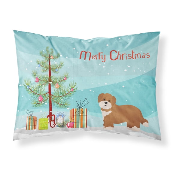 Shorkie #2 Christmas Tree Fabric Standard Pillowcase