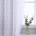 thumbnail image 4 of Sheer Curtains 95" Long for Living Room, Soft Voile Textured JacquardSheer Window Curtains Pom Pom Design Window Dressing Decor, 52" W x 95" L, 2 Panels, Pink, 4 of 9