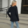 thumbnail image 4 of SWSMCLT Women's Soft Pullover Sweater Warm Top Elegant Duster Cardigan Crewneck Long Sleeve Fashion Spring Loose Black X-Large, 4 of 5
