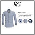thumbnail image 4 of Multicolor Men's Long Sleeve Slim Fit Designer Dress Shirt, European Cotton Made, Small, 4 of 6