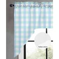 thumbnail image 2 of Aqua Blue Green Swag Valances for Windows, Small Curtains Drapes, Checkered Plaid Gingham Lattice Trellis Kitchen Window Curtains Over Sink Window Treatment Valance for Bedroom/Bathroom 56"x36", 2 of 5