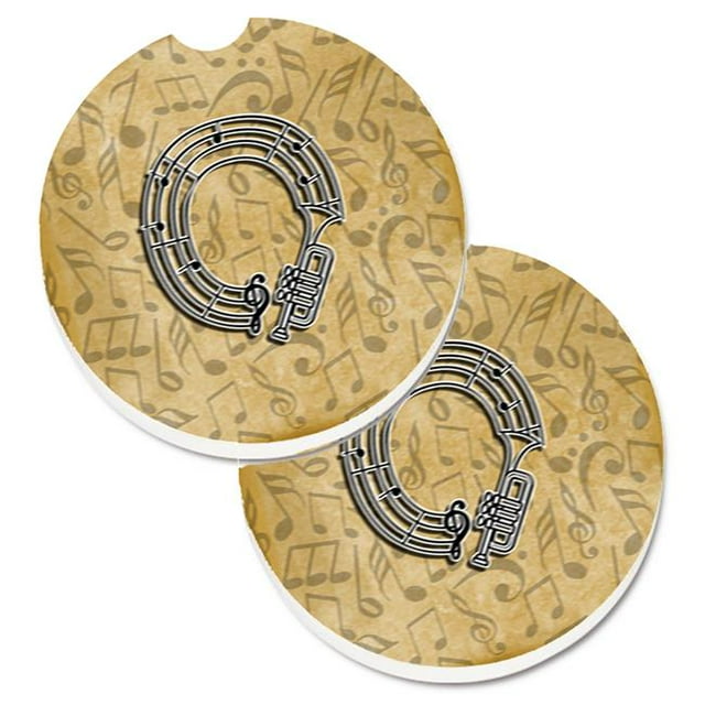 Letter O Musical Instrument Alphabet Set of 2 Cup Holder Car Coaster