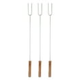 thumbnail image 2 of Smore Bâtons, Fourchette à Hot-Dog Réutilisable en Acier Inoxydable de 47,2 cm avec Manche en Bois de Hêtre pour Extérieur, 2 of 8