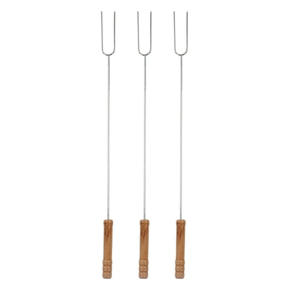 Juego de tenedores para barbacoa Sincero de Acero inoxidable con mango de Madera 3 piezas