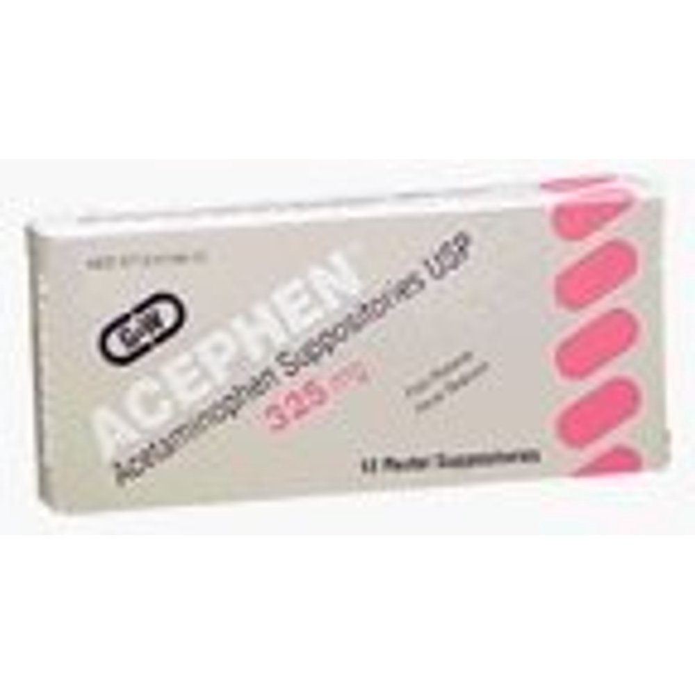 Acephen Acetaminophen Suppositories USP Tablets, 325 mg, 12 Count