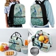 thumbnail image 2 of Jeiento Peacock Boys Backpack with Lunch Box Ages 10-12 Kids School Bag and Lunch Bag Pencil Case Water Bottle Holder Girls Elementary Bookbag Set 4 In 1 Middle Students School Satchel, 2 of 7