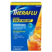Theraflu Daytime Severe Cough Cold and Flu Relief Medicine Powder, Honey Lemon, 6 Count