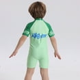 thumbnail image 6 of BULLPIANO Boys' Swimwear One Pieces Zipper Toddler Short Sleeve Rash Guard Sunsuits with Hat UPF50+ Sun Protection,Size 5-6 Years, 6 of 9