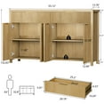 thumbnail image 6 of Laintene Fluted Sideboard, Storage Buffet Cabinet with Drawers, 55" TV Cabinet for Living Room with Adjustable Shelves, Wooden Accent Cabinet, Natural Oak Set of 2, 6 of 7
