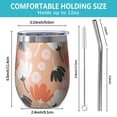 thumbnail image 5 of Floral 12oz Stainless Steel Insulated Wine Tumbler with Lid and Straw – Double Wall Vacuum Mug for Hot & Cold Drinks, 304 Steel Interior, Sweat-Free Design,Thanksgiving,Christmas, Spring,Flower, 5 of 5