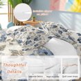 thumbnail image 3 of Blue Gray Spring Floral Duvet Cover Set, Vintage Botanical Soft Duvet Cover Twin Size Bedding Set 4 Pieces, 1 Quiltcover and 2 Pillowcases with Zipper, 1 Bed Sheet for All Seasons, 3 of 9