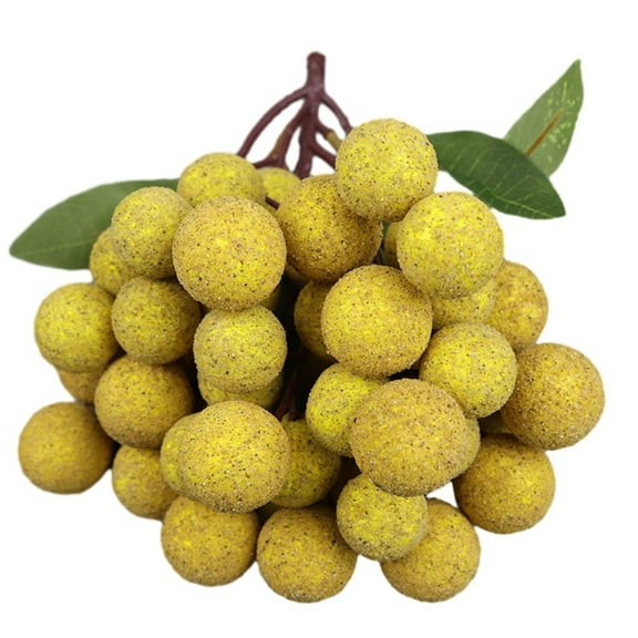 Luolandi Fake Fruit Longan Artificial Lychee Blueberry Cherries Realistic Appearance Plastic Foam Fruit For Home Decoration A