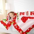 thumbnail image 4 of Manfei Polka Dots Letter R Queen Comforter Set 3 Pieces for Girls, Kawaii Strawberry Bedding Sets, Merry Christmas Bedding Comforter Set, Luxury Bedroom Decor, 4 of 8