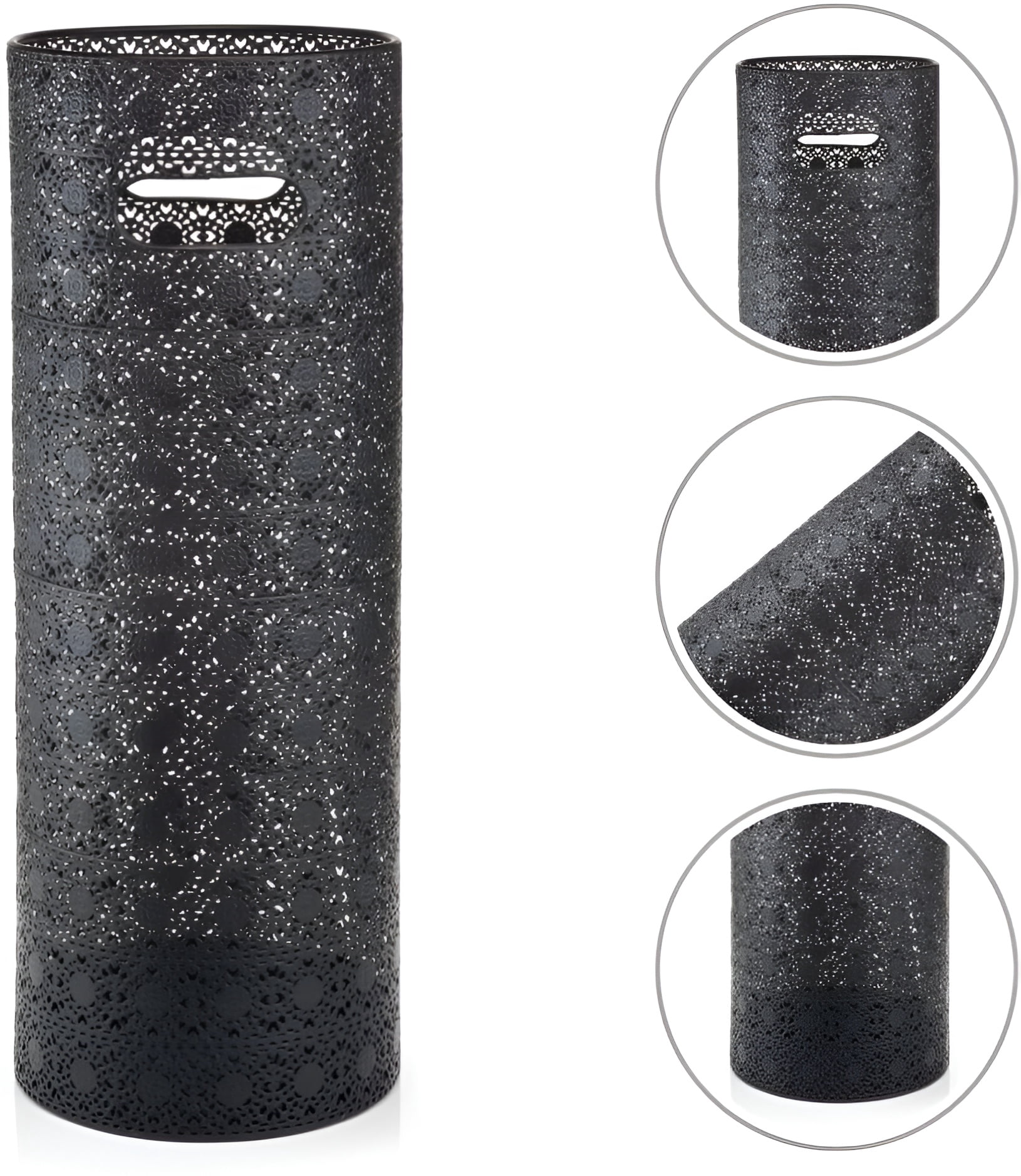 Concepts 21 Inch Heavy Duty Metal Umbrella Stand, Decorative Umbrella Holder for Entryway, Indoor Outdoor Umbrella Organizer Storage Rack for Home Office Patio- Black Lace