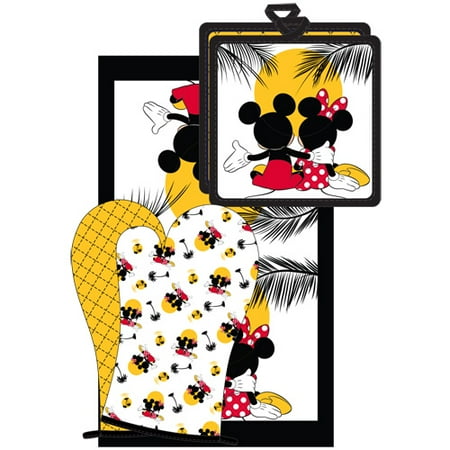  Mickey  Minnie Mouse  3pc Kitchen  Set  Oven Mitt Pot Holder 