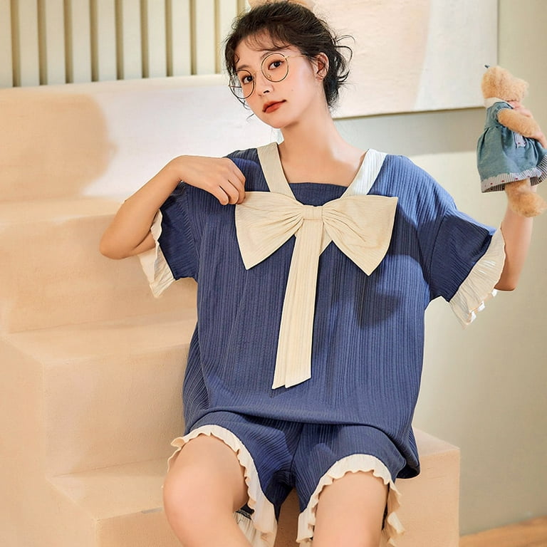 DanceeMangoo womens 2 piece setYoung Style Summer Sleepwear Set
