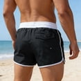 thumbnail image 4 of XIAONU Mens Swim Trunks Drawstring Waist Contrast Trim Quick Dry Board Shorts Water Resistant Beach Vacation Bottoms, 4 of 5