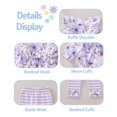 thumbnail image 5 of KIMI BEAR 2T Toddler Girl Outfit Set 3T Child Girls Clothes Ruffle Long Sleeves Floral T-shirt Top Striped Bowknot Leggings Pants 2pcs Clothing Purple, 5 of 6