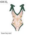 thumbnail image 2 of Traje de baño verde de una pieza para mujer con falda Vestido de playa para vacaciones Traje de baño retro Ropa de surf Verano, 2 of 7