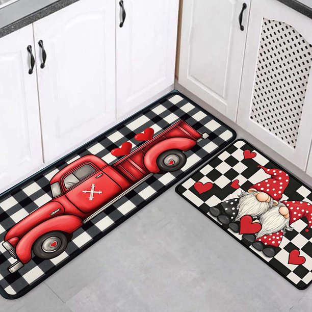 Juego De Alfombra Y Felpudo Para Cocina, 2 Piezas, Decoración Para El Suelo De Invierno En El Hogar.
