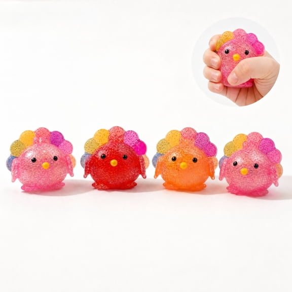 Turkey Squishy, Turkeys Squishy Shaped Stress Balls, Fun Squeeze Fidget Toys for Anxiety Relief, Pinch Sensory Toys for Classroom Rewards, Party Favor Gifts, Goodie Bag Fillers Accessories