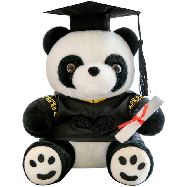 FELTECHELECTR Muñeca con forma de panda novedosa, panda decorativa con sombrero de doctor, juguete de panda para niños, juguete para niños