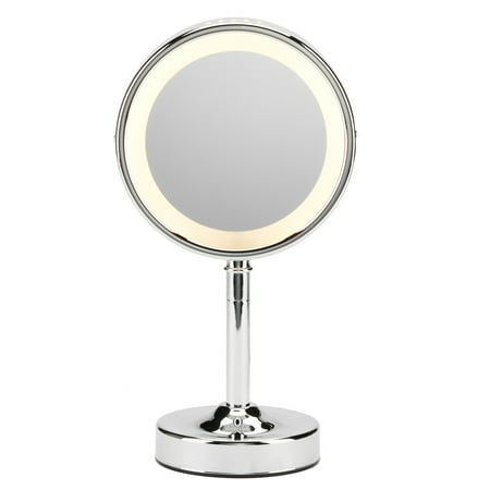 Conair Double-Sided Lighted Vanity Mirror, 1x / 5x Magnification, Chrome, BE152WX