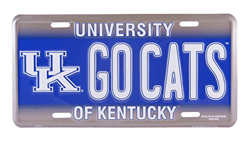 Embossed Aluminum University of Kentucky White Retro Auto License Plate 