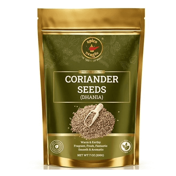 Spice Magic Coriander Seeds | Indian Whole Spice | 7oz (200g) 100% Natural