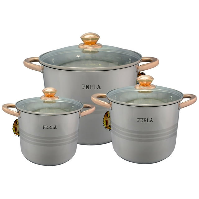 Bateria De Cocina Juego De 3 Ollas Perla Dulce Plus CO-PDP6 Perla CO-PDP6/Perla/Plateada
